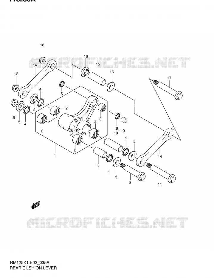 BIELLETTE DE SUSPENSION ARRIERE (MODELE K2) Suzuki MOTO 125 RM 2001  RM125K1(E2)