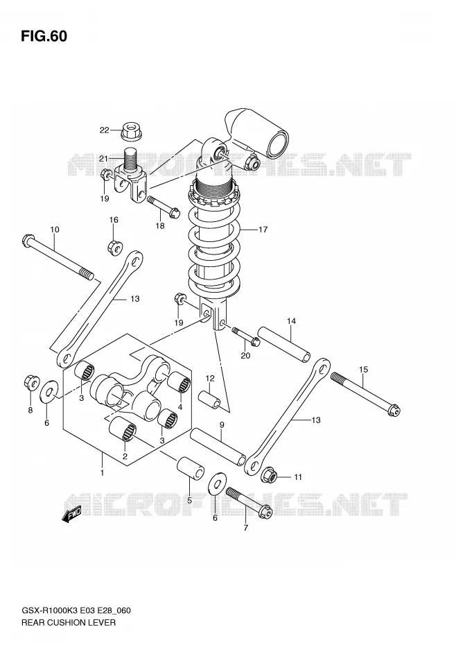 BIELLETTE DE SUSPENSION ARRIERE Suzuki MOTO 1000 GSX-R 2004  GSX-R1000ZK4(E3/E28)