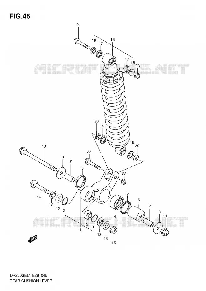 BIELLETTE DE SUSPENSION ARRIERE Suzuki MOTO 200 DR 2011  DR200SEL1(E28)