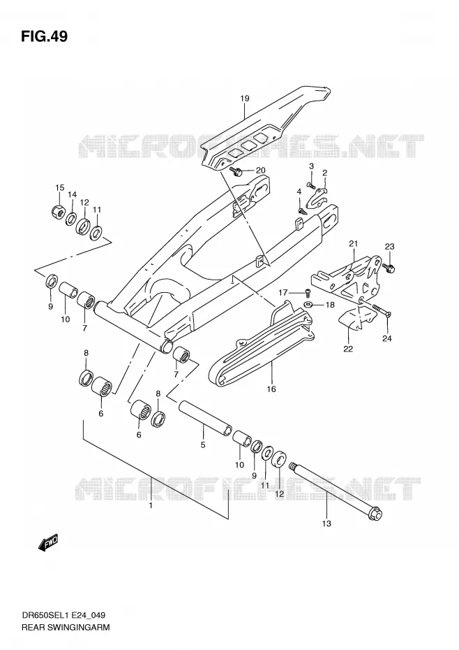 BRAS OSCILLANT ARRIERE Suzuki MOTO 650 DR 2011  DR650SE L1(E24)