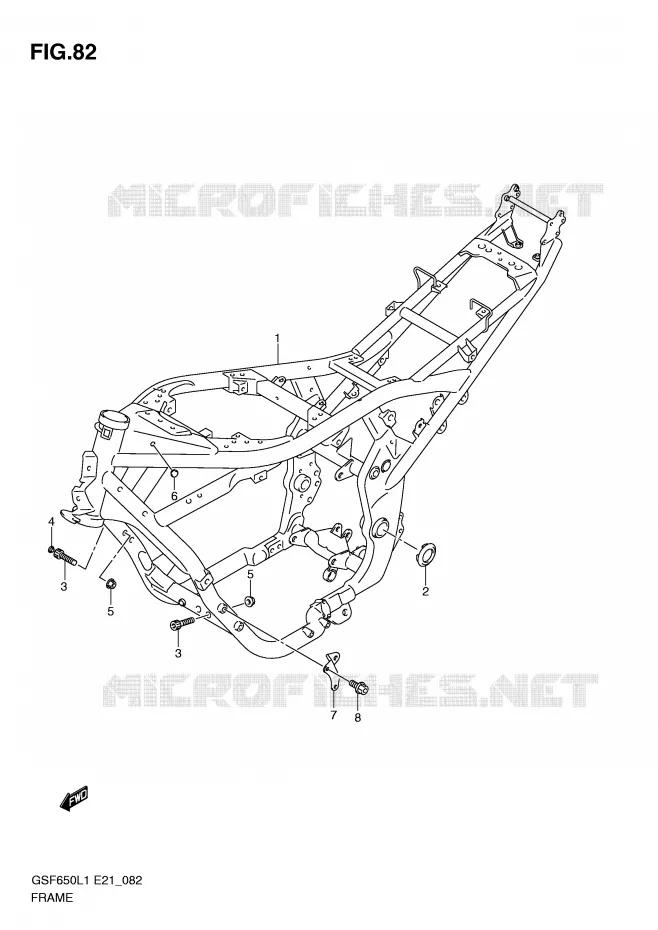 CADRE (GSF650SAL1 E21) Suzuki MOTO 650 BANDIT 2011  GSF650SAL1(E21)