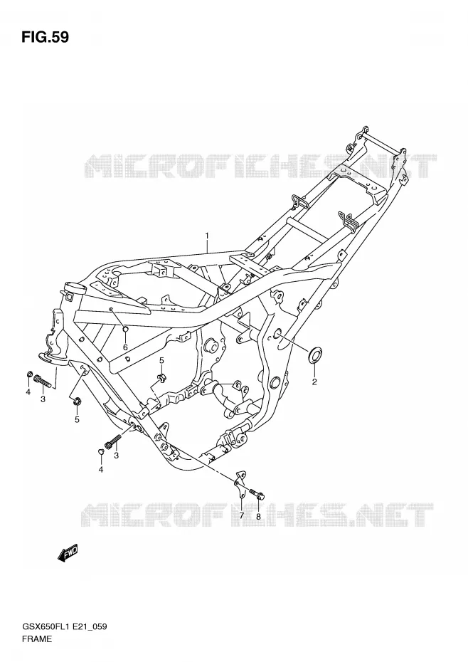 CADRE Suzuki MOTO 650 GSX-F 2011  GSX650FAL1(E21)