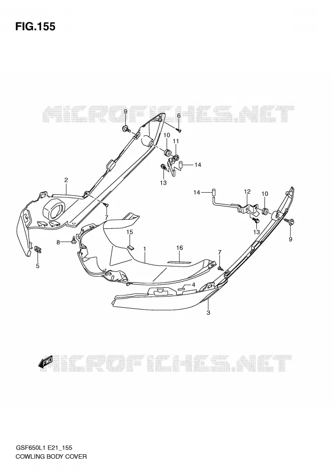 CARENAGES (GSF650SL1 E21) Suzuki MOTO 650 BANDIT 2011  GSF650UAL1(E21)