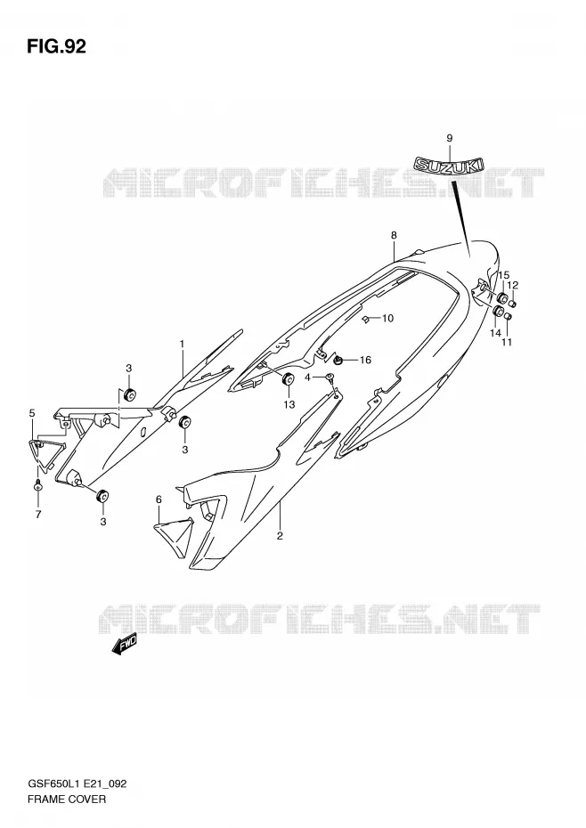 CARENAGES (GSF650SUL1 E21) Suzuki MOTO 650 BANDIT 2011  GSF650SL1(E21)