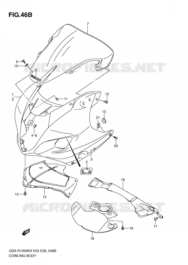CARENAGES (GSX-R1000ZK4) Suzuki MOTO 1000 GSX-R 2003  GSX-R1000K3(E3/E28)
