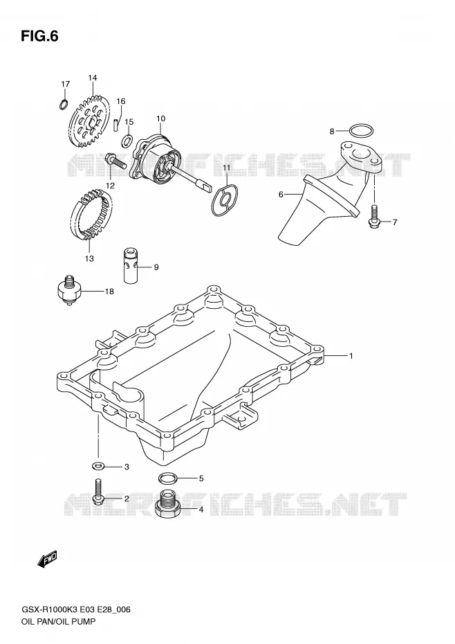 CARTER INFERIEUR - POMPE A HUILE Suzuki MOTO 1000 GSX-R 2003  GSX-R1000 K3 (E03,E28,E33)