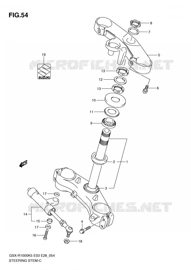 COLONNE DE DIRECTION Suzuki MOTO 1000 GSX-R 2006  GSX-R1000 K6 (E03)