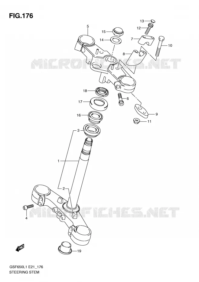 COLONNE DE DIRECTION Suzuki MOTO 650 BANDIT 2011  GSF650AL1(E21)