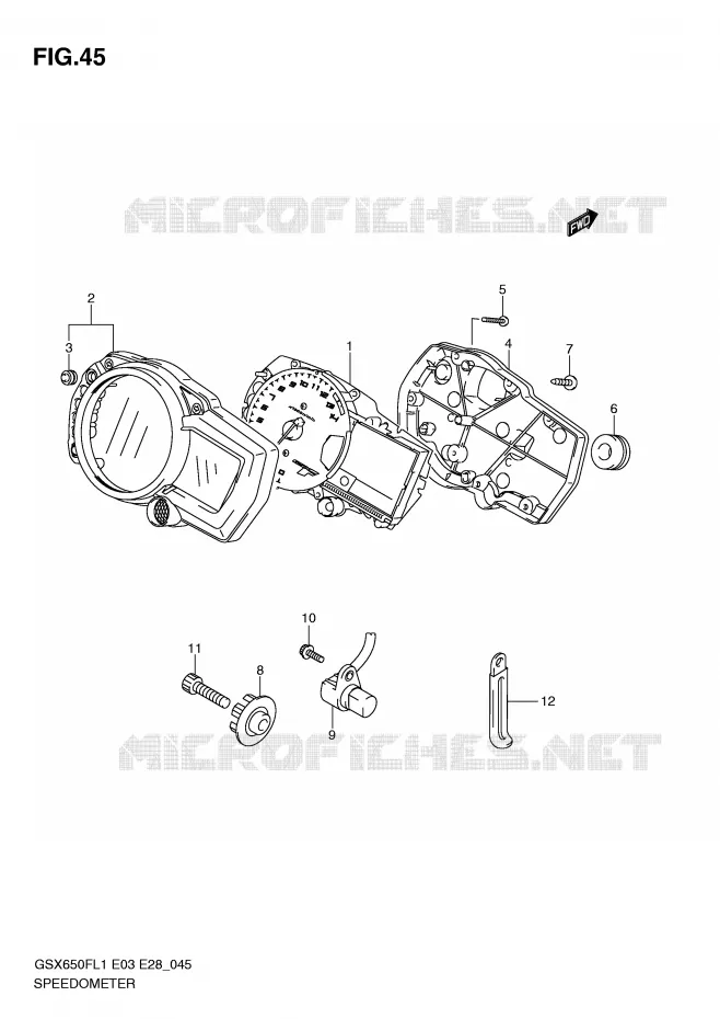 COMPTEUR (GSX650FL1 E28) Suzuki MOTO 650 GSX-F 2011  GSX650FL1(E3/E28)