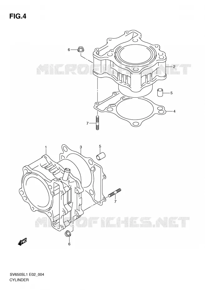 CYLINDRE Suzuki MOTO 650 SV 2011  SV650SUL1(E2)
