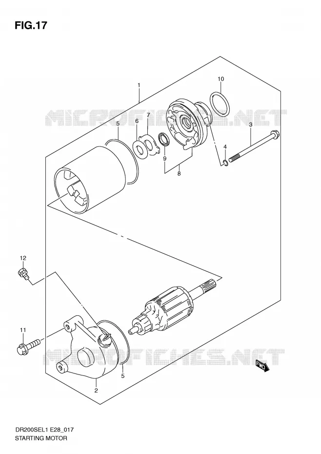 DEMARREUR Suzuki MOTO 200 DR 2011  DR200SEL1(E28)