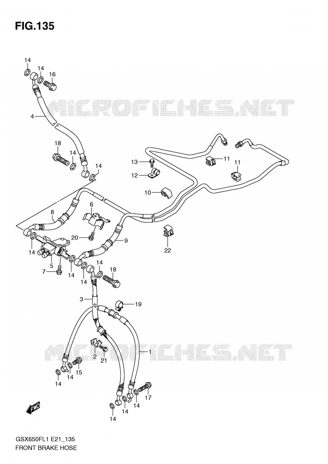 DURITE DE FREIN AVANT (GSX650FAL1 E21) Suzuki MOTO 650 GSX-F 2011  GSX650FAL1(E21)