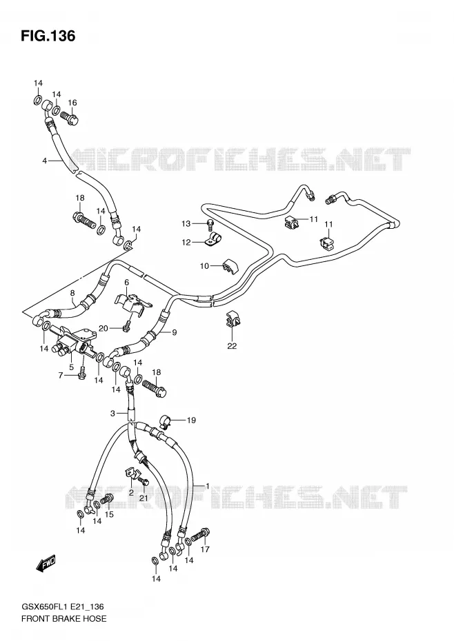 DURITE DE FREIN AVANT (GSX650FUAL1 E21) Suzuki MOTO 650 GSX-F 2011  GSX650FAL1(E21)