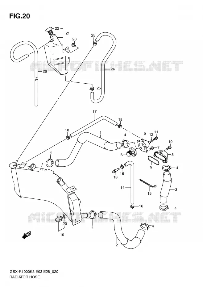 DURITE DE RADIATEUR Suzuki MOTO 1000 GSX-R 2004  GSX-R1000ZK4(E3/E28)