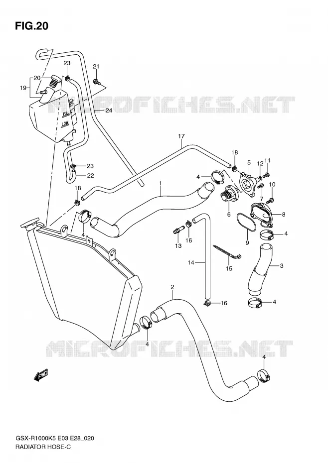DURITE DE RADIATEUR Suzuki MOTO 1000 GSX-R 2006  GSX-R1000 K6 (E03)