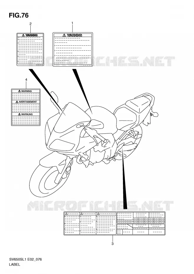ETIQUETTE (SV650SL1 E2) Suzuki MOTO 650 SV 2011  SV650SUL1(E2)