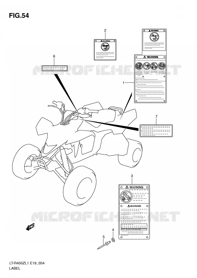 ETIQUETTE Suzuki QUAD 450 QUADRACER 2011  LT-R450L1(E19)