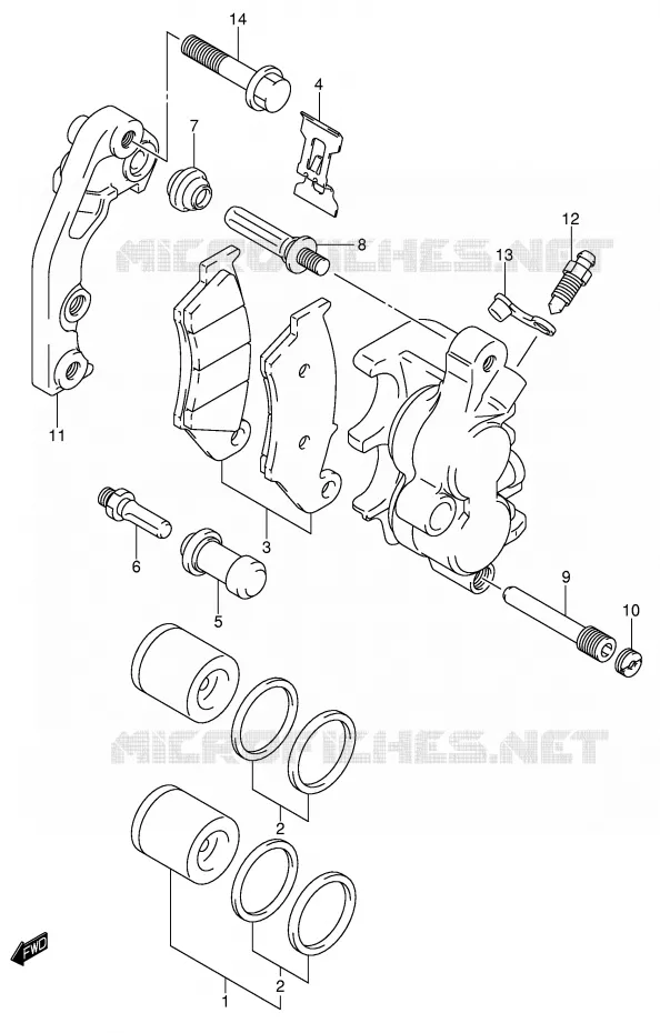 ETRIER DE FREIN AVANT Suzuki MOTO 125 RM 2002  RM125K2(E2)