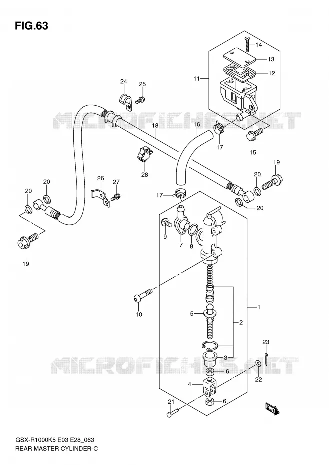 MAITRE CYLINDRE ARRIERE Suzuki MOTO 1000 GSX-R 2006  GSX-R1000 K6 (E03)