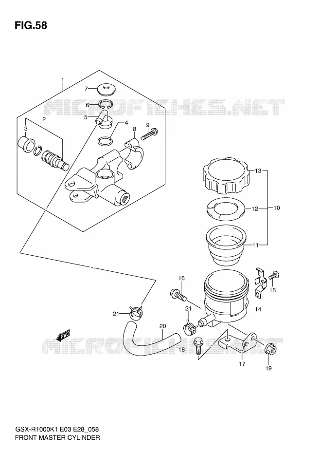 MAITRE CYLINDRE AVANT Suzuki MOTO 1000 GSX-R 2001  GSX-R1000 K1 (E03,E28,E33)