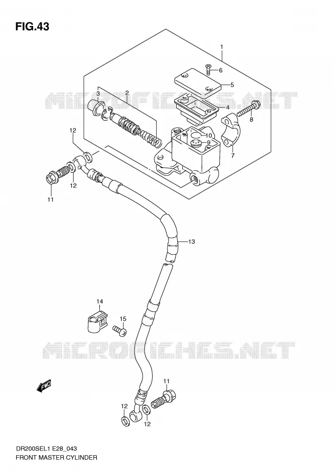 MAITRE CYLINDRE AVANT Suzuki MOTO 200 DR 2011  DR200SEL1(E28)