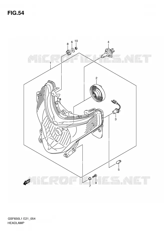 PHARE (GSF650SL1 E21) Suzuki MOTO 650 BANDIT 2011  GSF650SUL1(E21)
