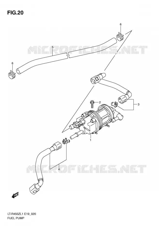 POMPE A ESSENCE (LT-R450ZL1 E19) Suzuki QUAD 450 QUADRACER 2011  LT-R450L1(E19)