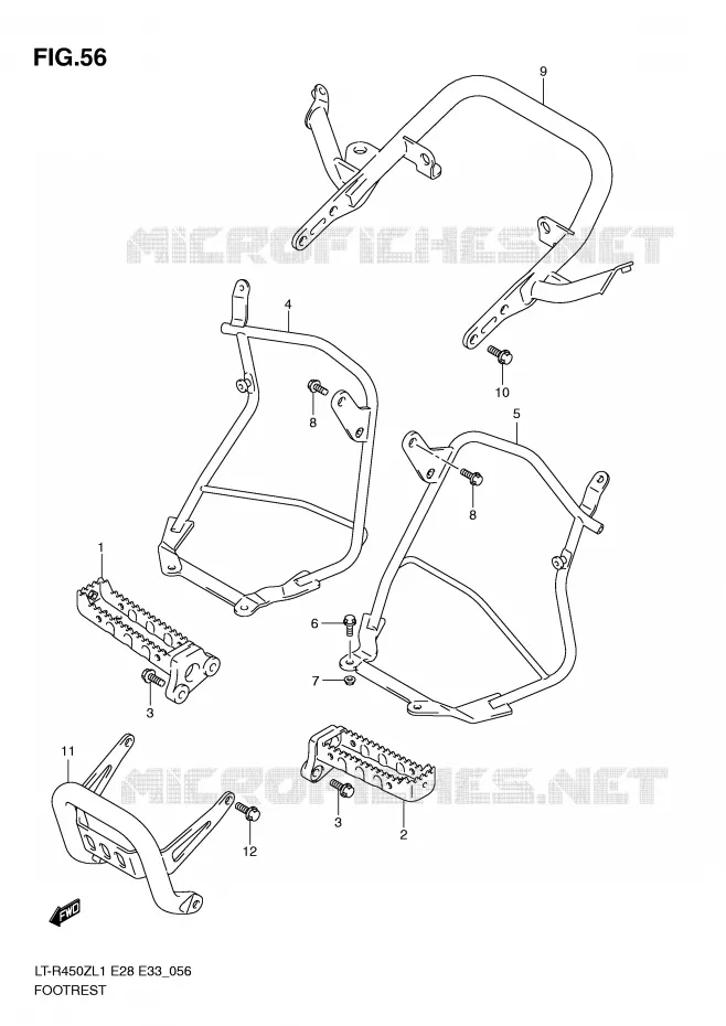 REPOSE PIEDS (LT-R450L1 E33) Suzuki QUAD 450 QUADRACER 2011  LT-R450ZL1(E28/E33)