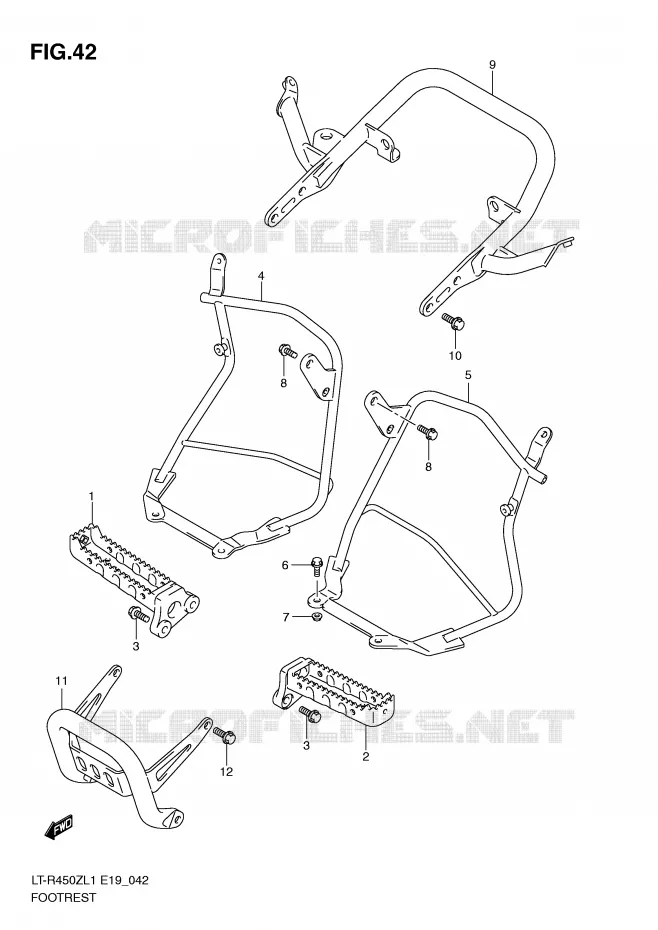 REPOSE PIEDS (LT-R450ZL1 E19) Suzuki QUAD 450 QUADRACER 2011  LT-R450ZL1(E19)