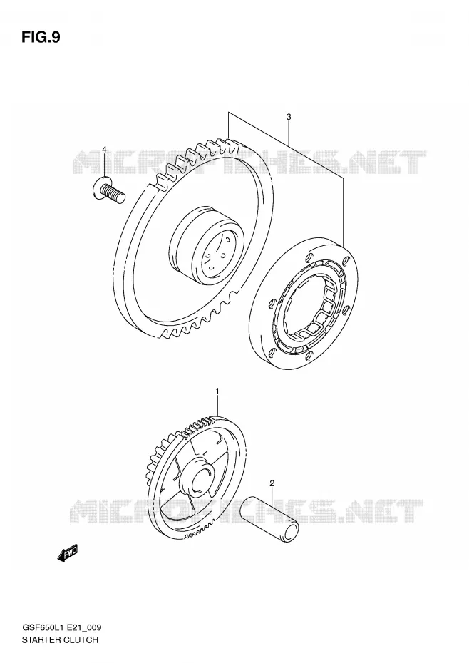 ROUE LIBRE DE DEMARREUR Suzuki MOTO 650 BANDIT 2011  GSF650AL1(E21)