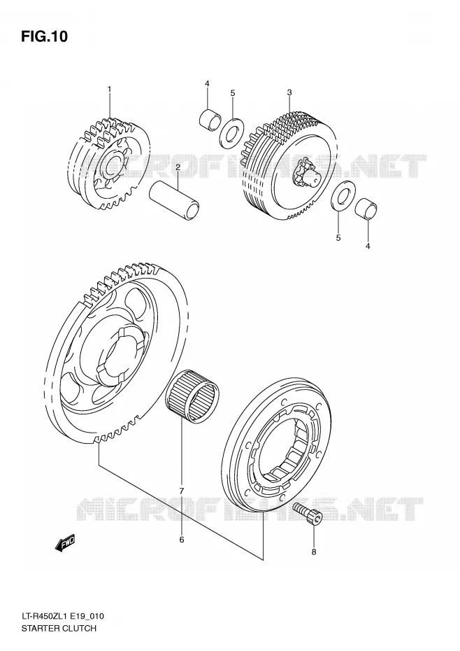 ROUE LIBRE DE DEMARREUR Suzuki QUAD 450 QUADRACER 2011  LT-R450ZL1(E19)