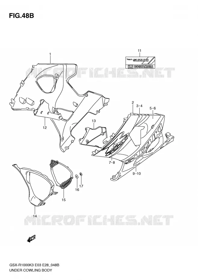 SABOT (GSX-R1000ZK4 E3,E33) Suzuki MOTO 1000 GSX-R 2003  GSX-R1000K3(E3/E28)