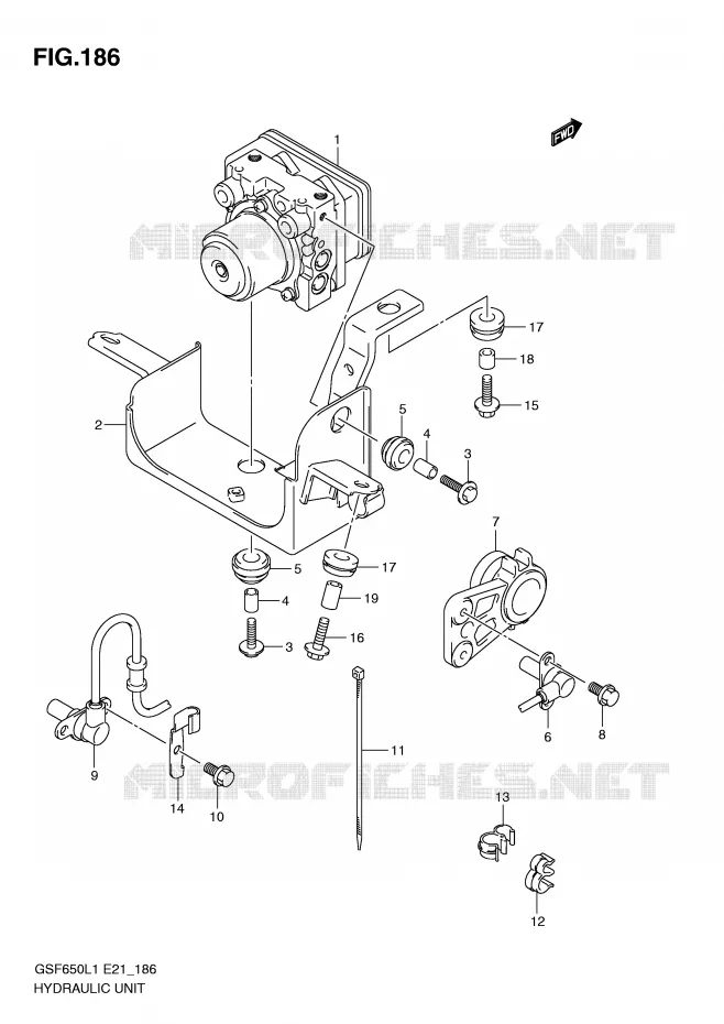 SYSTÈME ABS (GSF650UAL1 E21) Suzuki MOTO 650 BANDIT 2011  GSF650SUL1(E21)