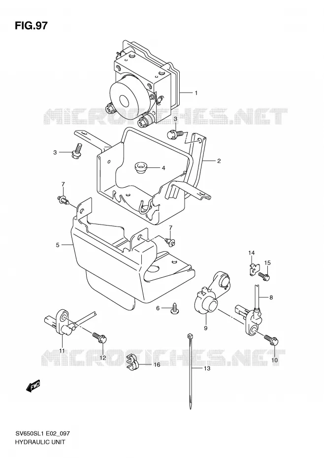 SYSTÈME ABS (SV650SAL1 E24) Suzuki MOTO 650 SV 2011  SV650SUL1(E2)