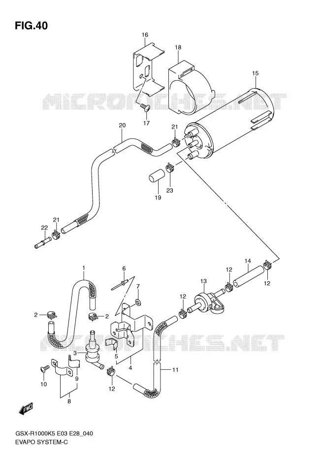 SYSTEME DE RECYCLAGE DES VAPEURS DE CARBURANT (E33) Suzuki MOTO 1000 GSX-R 2006  GSX-R1000 K6(E33)
