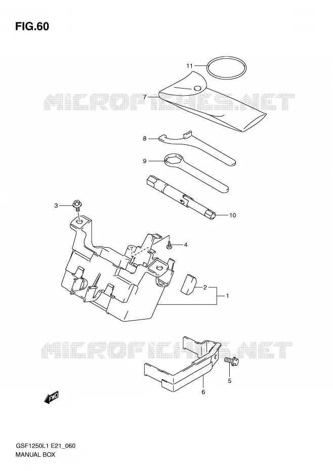 BOITE - TROUSSE A OUTILS Suzuki MOTO 1250 BANDIT 2011  GSF1250L1(E21)