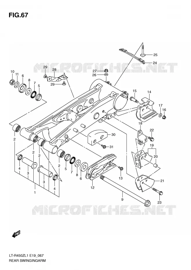 BRAS OSCILLANT (LT-R450L1 E19) Suzuki QUAD 450 QUADRACER 2011  LT-R450L1(E19)