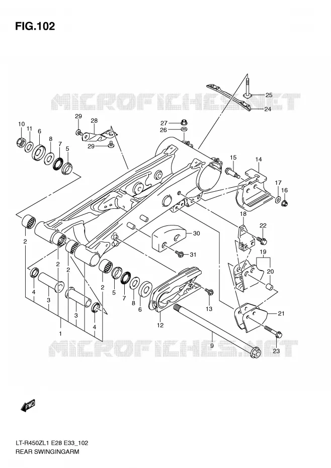 BRAS OSCILLANT (LT-R450L1 E33) Suzuki QUAD 450 QUADRACER 2011  LT-R450ZL1(E28/E33)