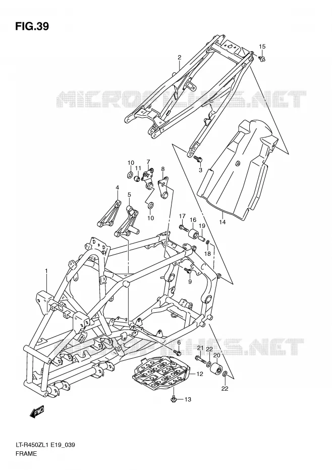 CADRE (LT-R450L1 E19) Suzuki QUAD 450 QUADRACER 2011  LT-R450L1(E19)