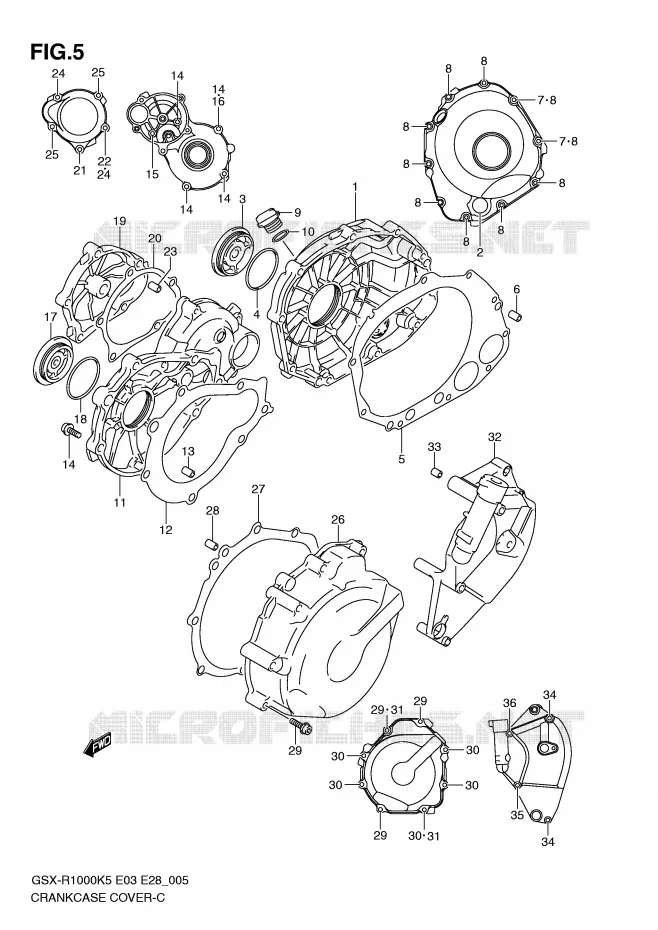 CARTER Suzuki MOTO 1000 GSX-R 2005  GSX-R1000 K5 (E28)