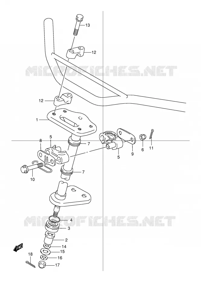 COLONNE DE DIRECTION Suzuki QUAD 80 QUADSPORT 2000  LT80Y(P1)