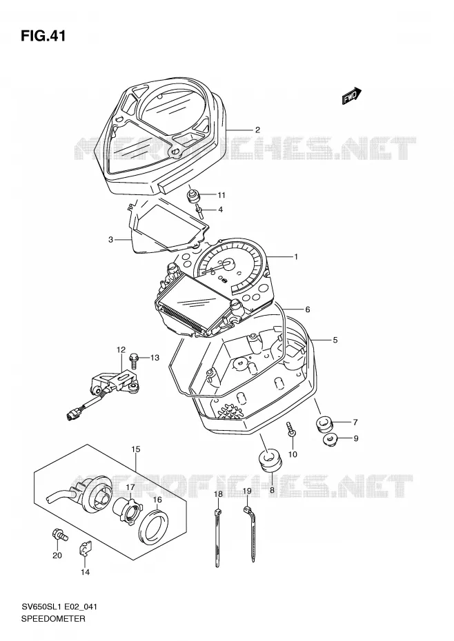 COMPTEUR (SV650SUL1 E24) Suzuki MOTO 650 SV 2011  SV650SL1(E2)