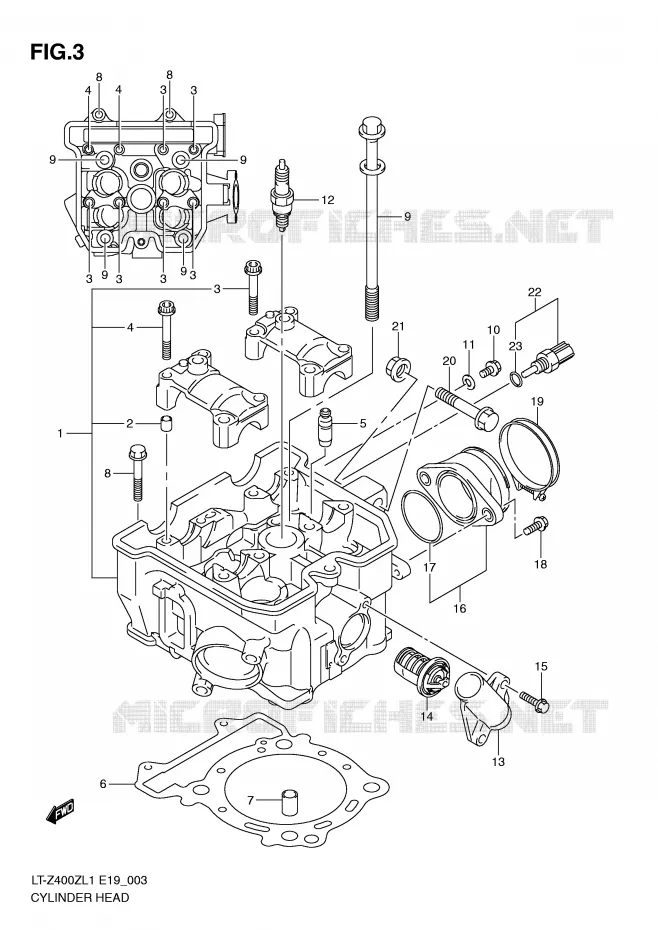 CULASSE Suzuki QUAD 400 QUADSPORT 2011  LT-Z400L1(E19)