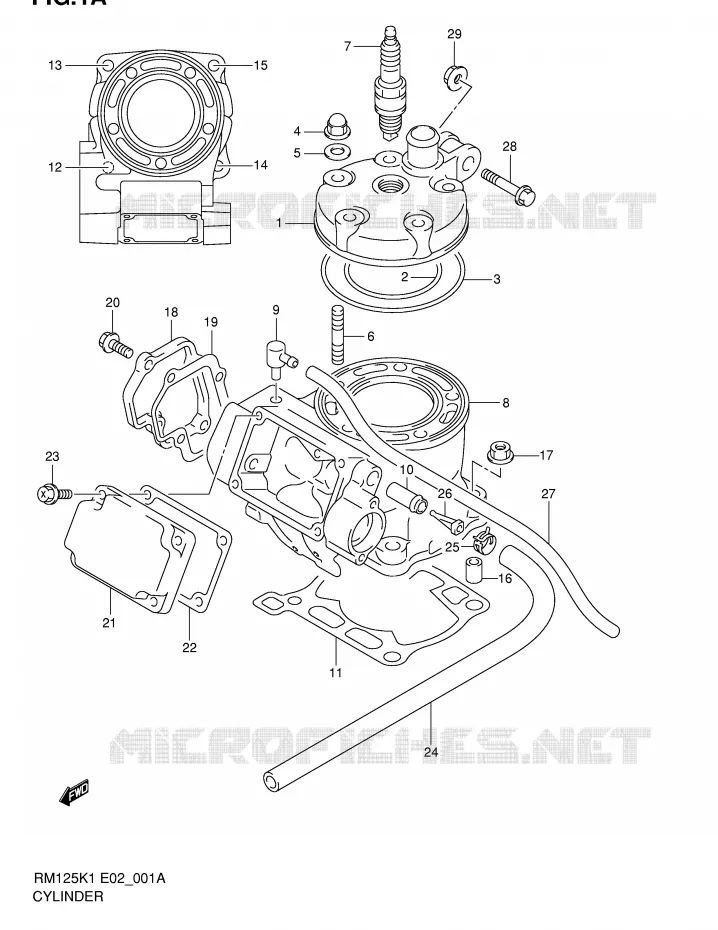 CYLINDRE Suzuki MOTO 125 RM 2002  RM125K2(E2)