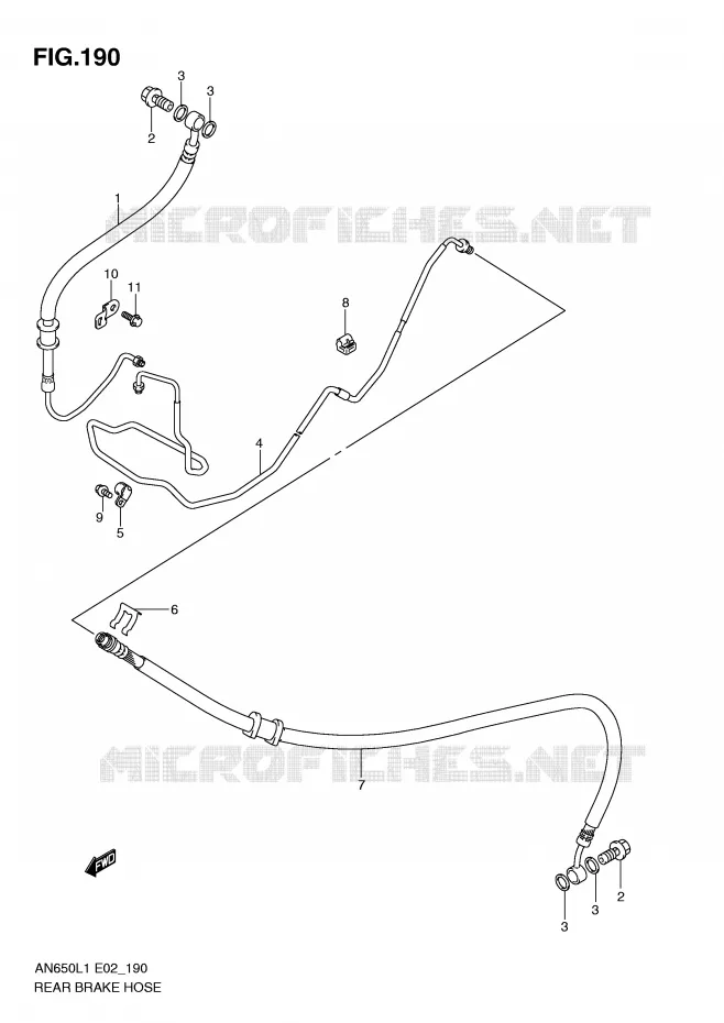 DURITE DE FREIN ARRIERE (AN650AL1 E19) Suzuki SCOOTER 650 BURGMAN 2011  AN650AL1(E2)