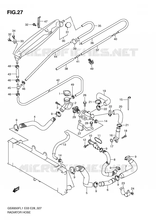DURITE DE RADIATEUR Suzuki MOTO 650 GSX-F 2011  GSX650FAL1(E3/E28)