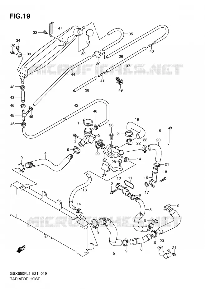 DURITE DE RADIATEUR Suzuki MOTO 650 GSX-F 2011  GSX650FL1(E21)