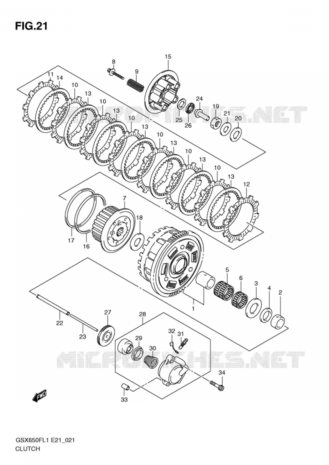 EMBRAYAGE Suzuki MOTO 650 GSX-F 2011  GSX650FL1(E21)