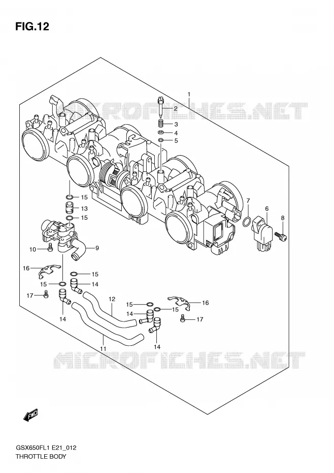 ENSEMBLE INJECTION Suzuki MOTO 650 GSX-F 2011  GSX650FUL1(E21)