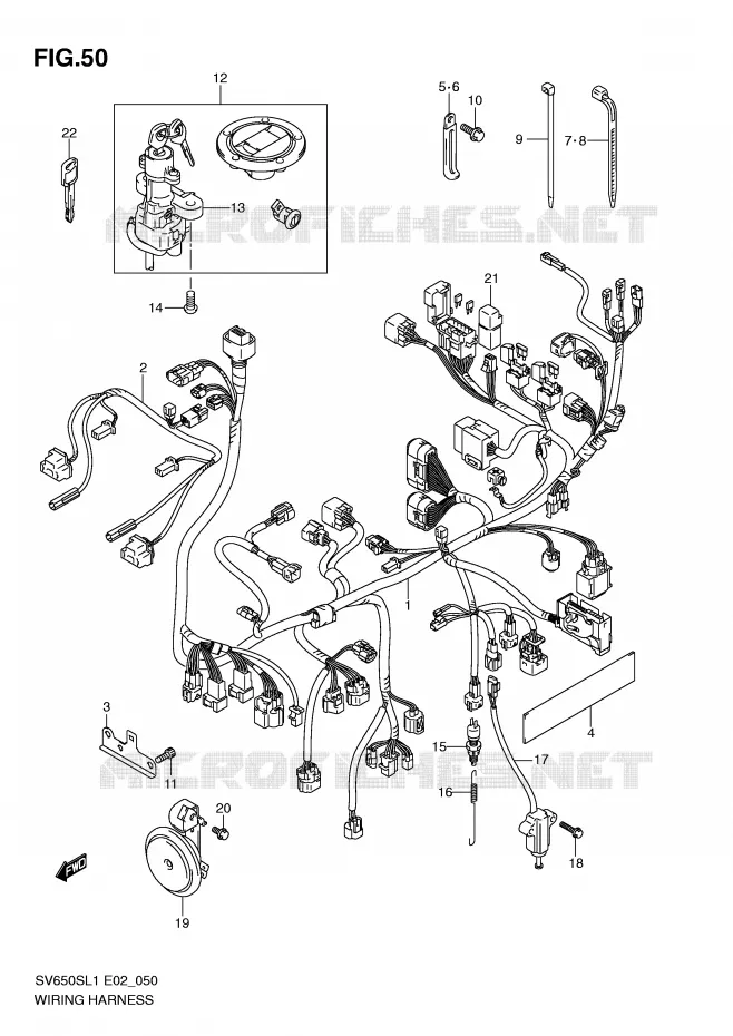 FAISCEAU ELECTRIQUE (SV650SAL1 E24) Suzuki MOTO 650 SV 2011  SV650SAL1(E2)